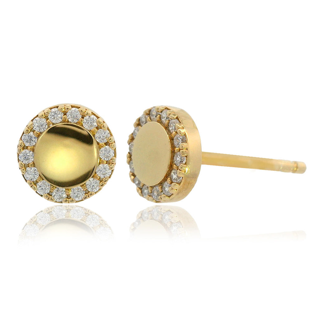 Georgini Chic Noel High Shine Gold Tone Cubic Zirconia Studs