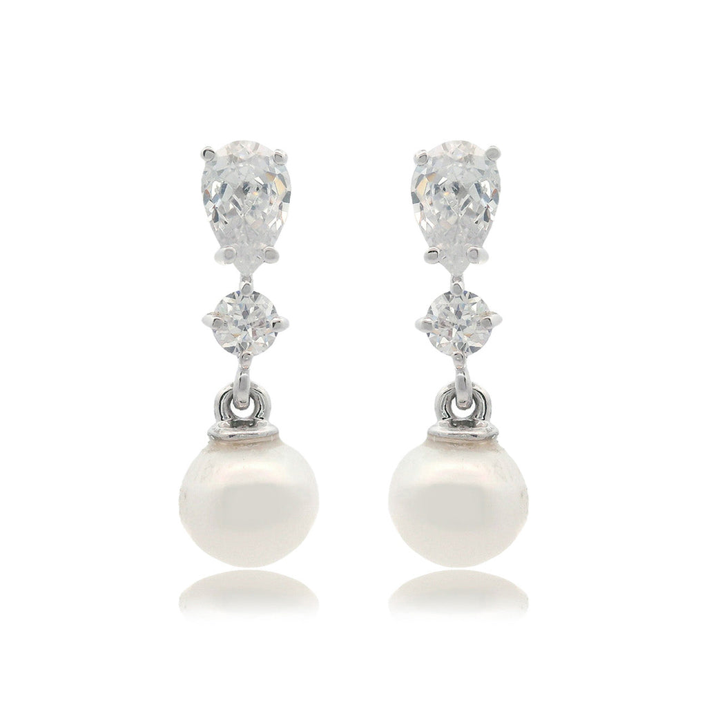 Georgini Chic Noel Pyrmont Silver Pearl & Cubic Zirconia Stu