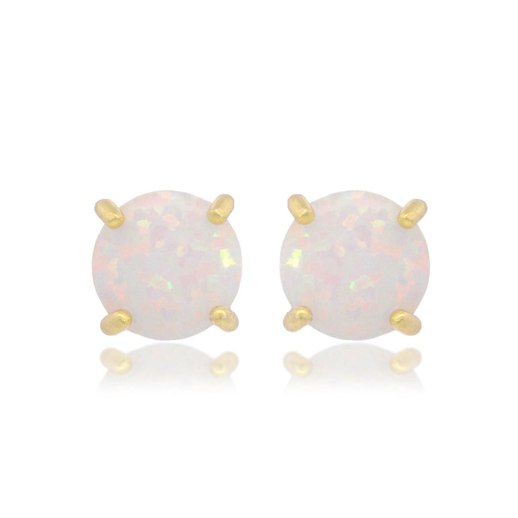 Georgini Opal Glow Gold Tone White Opal Look Stud Earrings I