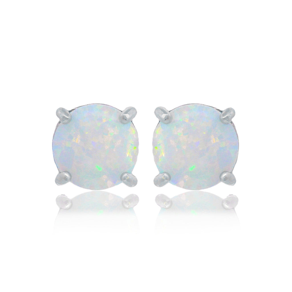 Georgini Opal Glow 6mm White Opal Look Stud Earrings IE1182W