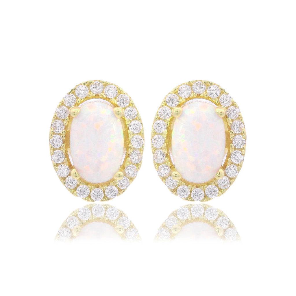 Georgini Opal Glow Blackwattle Opal Look Cubic Zirconia Stud