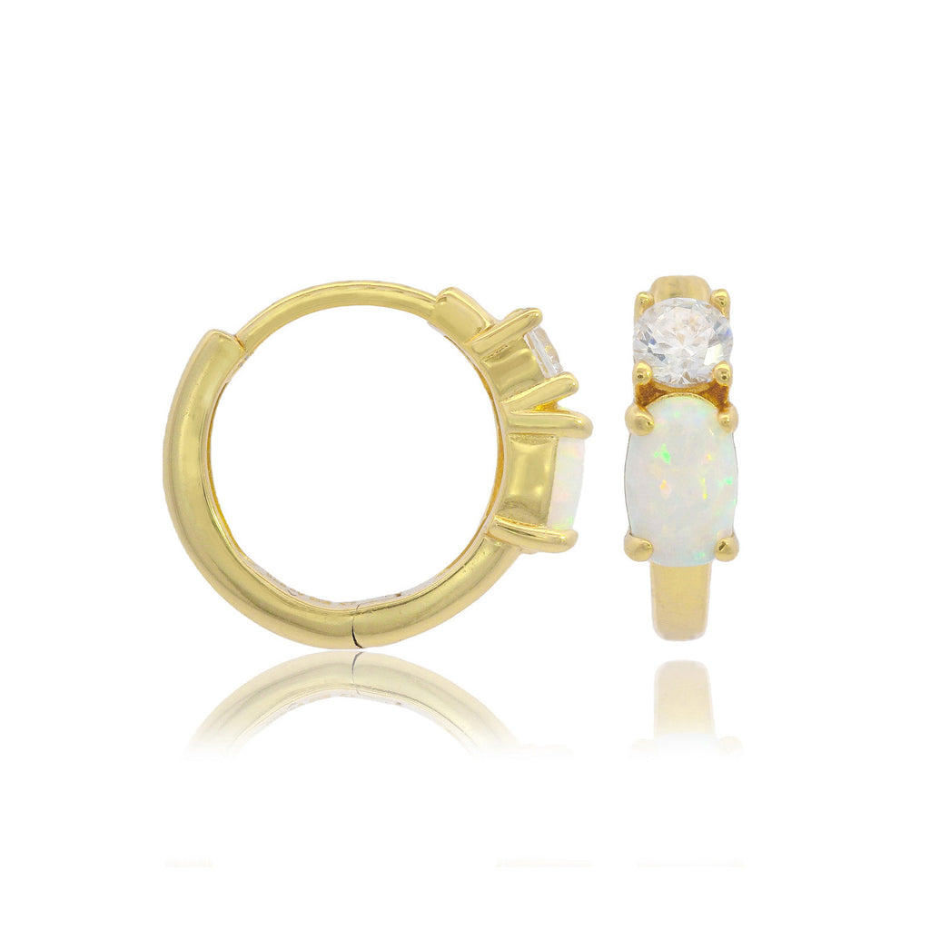 Georgini Opal Glow Gold Tone Opal Look Cubic Zirconia Huggie