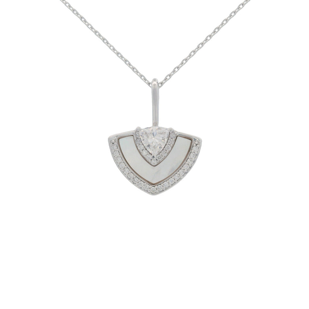 Georgini Chic Noel Silver Mother Of Pearl Fan Pendant IP1197