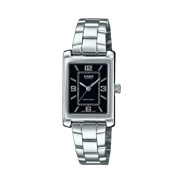 Casio Black and Silver Analogue Watch LTP1234DD-1A