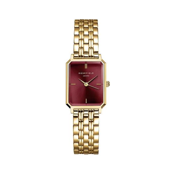 Rosefield Octagon XS Burgundy Dial Gold-Tone Watch OBGSG-O83