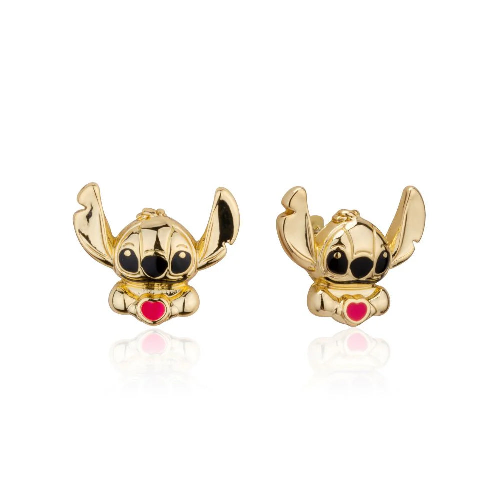 Disney Couture Kingdom Lilo & Stitch Heart Gold Stud Earring