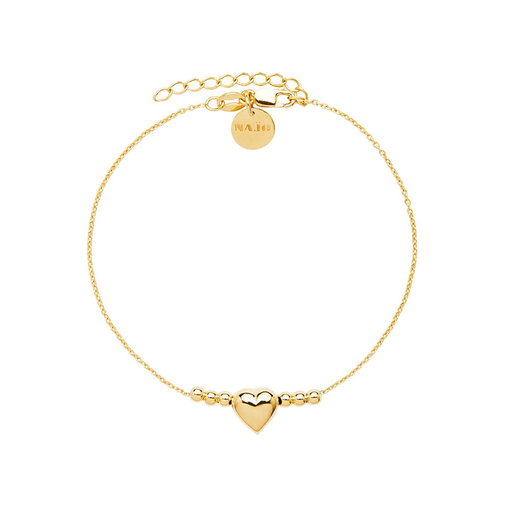 Najo Amore Gold-Tone Heart Charm Bracelet B7124