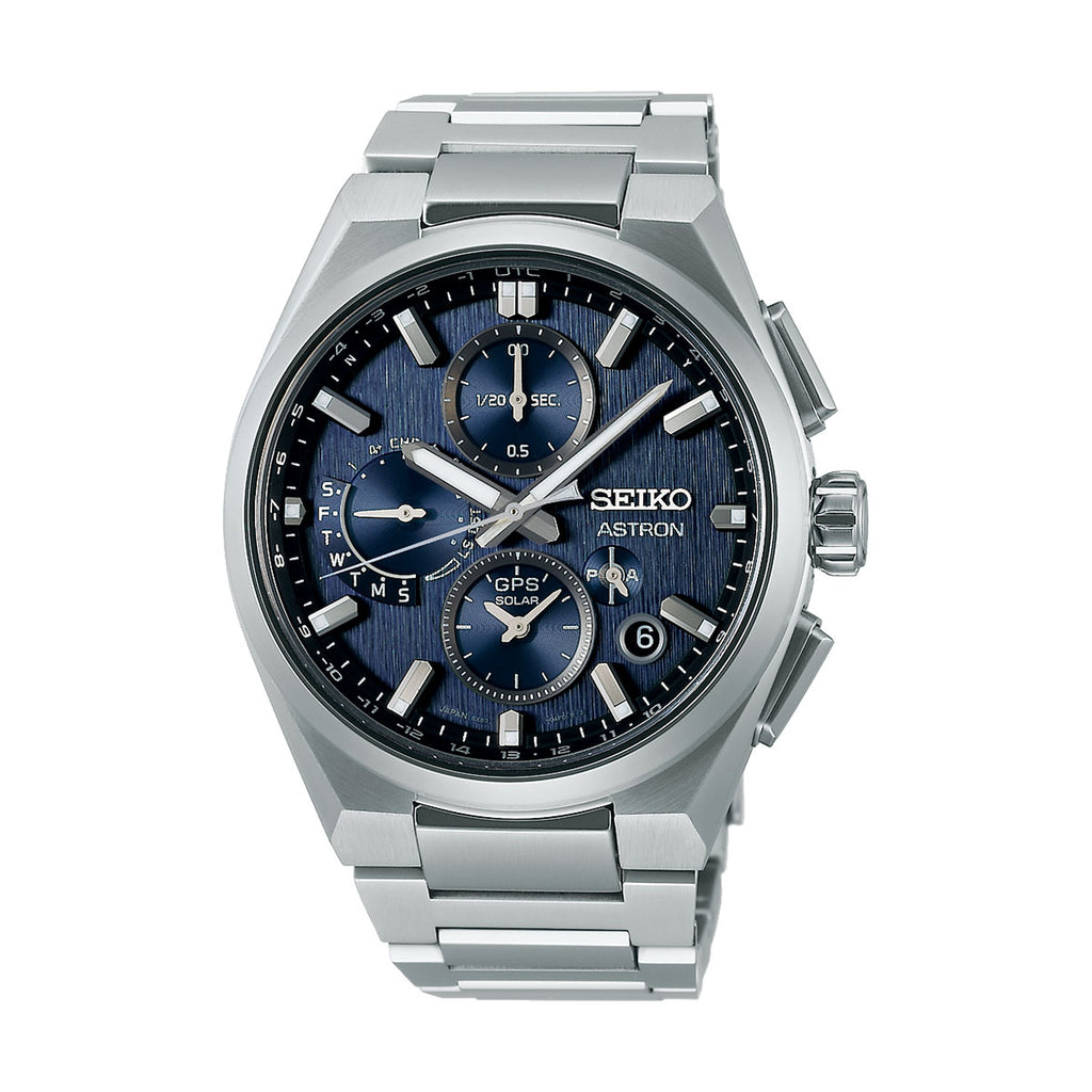 Seiko Astron Titanium GPS Solar Dual Time Chronograph Watch