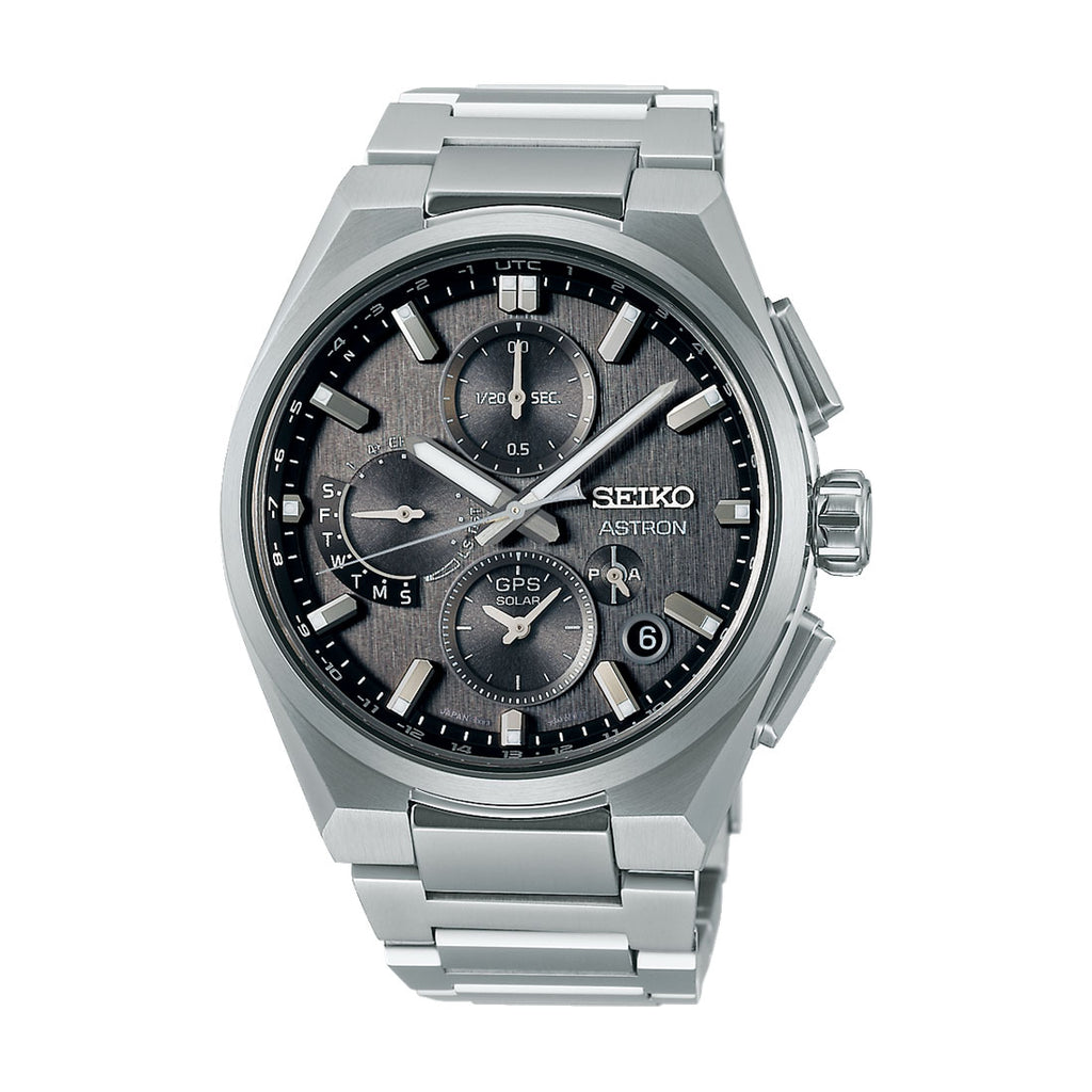 Seiko Astron GPS Dual Time Chronograph Solar Titanium Watch