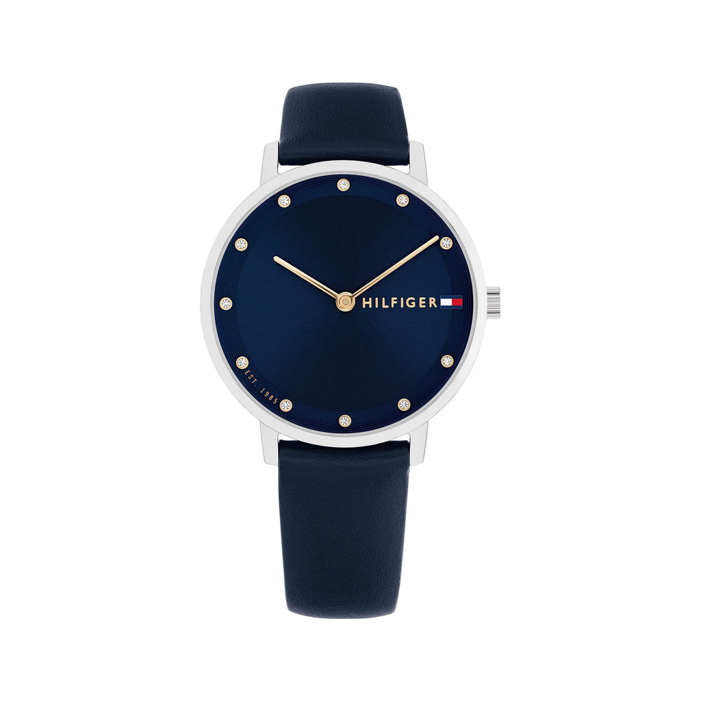 Tommy Hilfiger Pippa Navy & Rose-Tone Dial Leather Watch 178