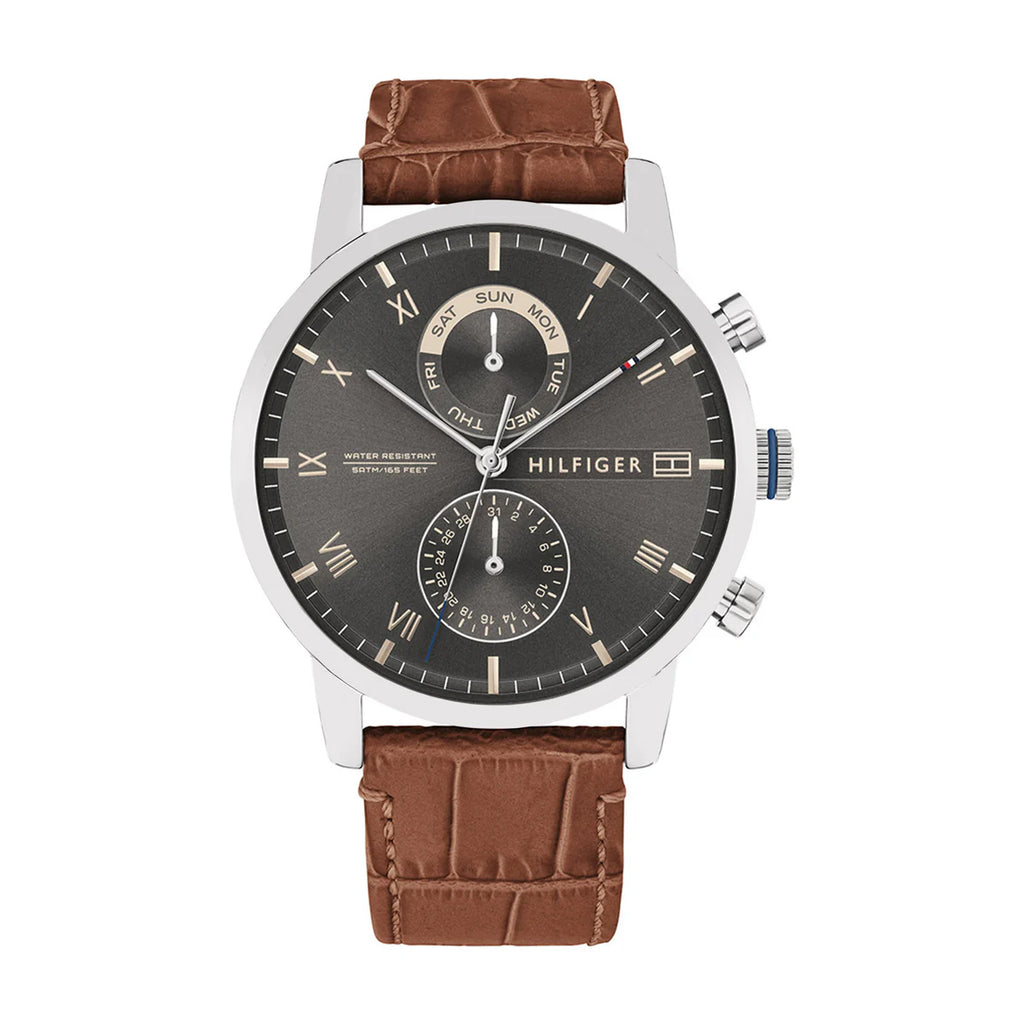 Tommy Hilfiger Brown Leather Multi-Function Watch 1710398