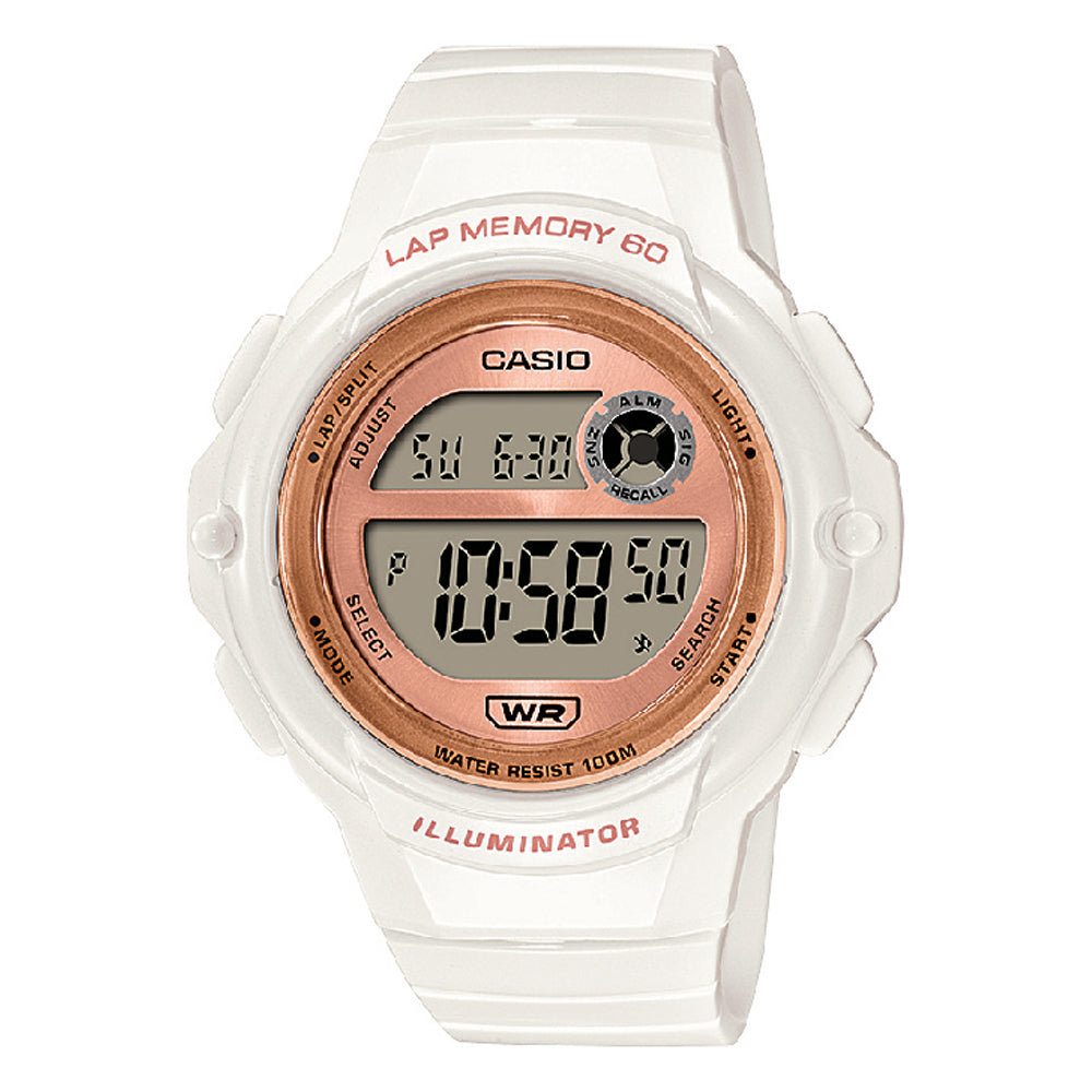 Casio White Digital Lap Memory Watch LWS1200H-7A2