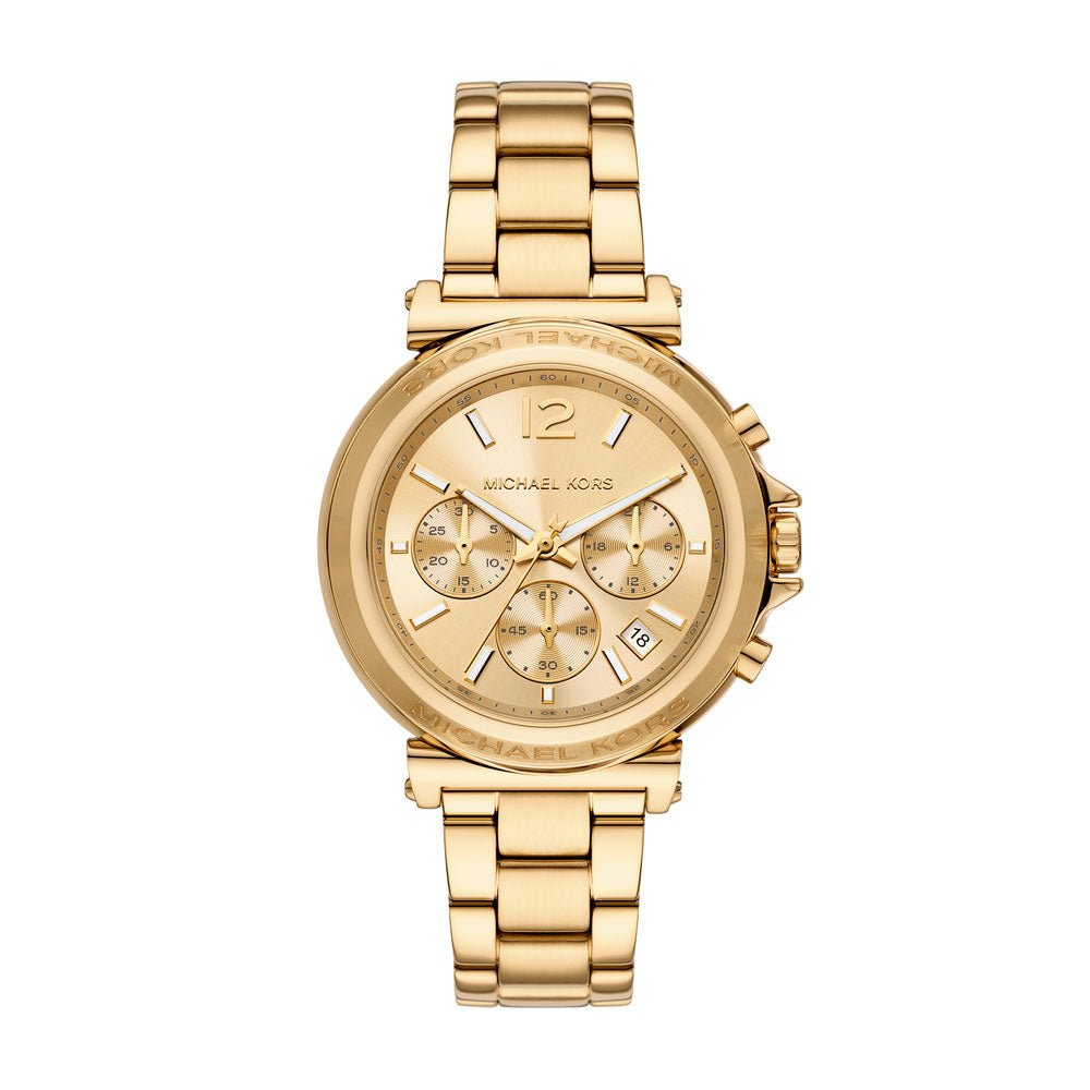 Michael Kors Oversized Maren Gold Tone Chronograph Watch MK7