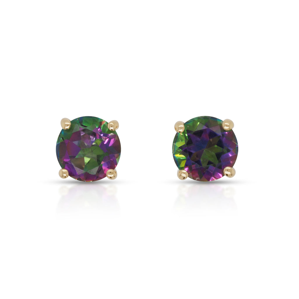 9ct Yellow Gold 5mm Mystic Topaz Stud Earrings