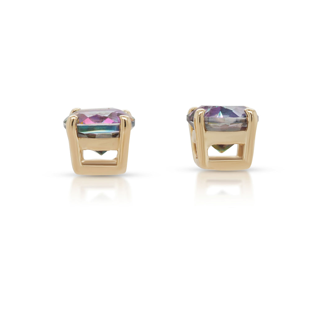 9ct Yellow Gold 5mm Mystic Topaz Stud Earrings