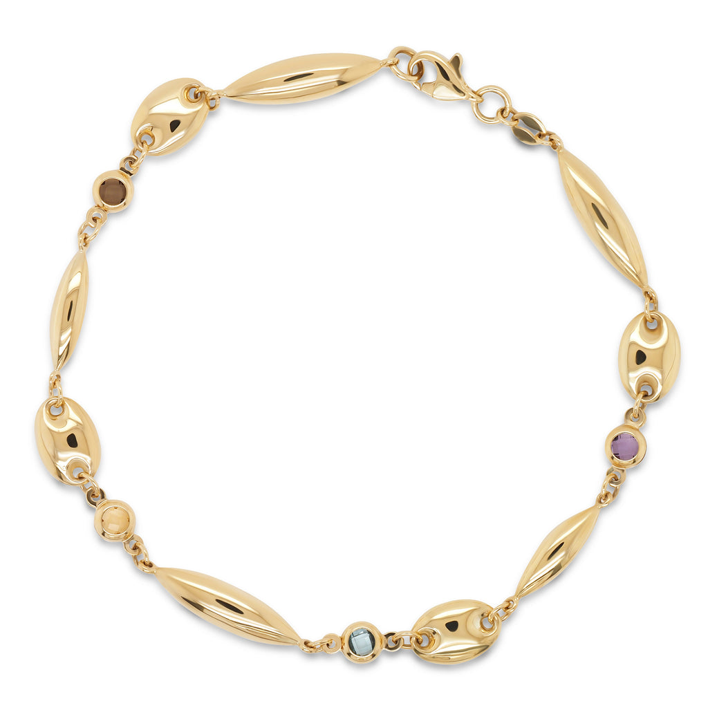 9ct Yellow Gold Amethyst, Topaz & Citrine Gucci