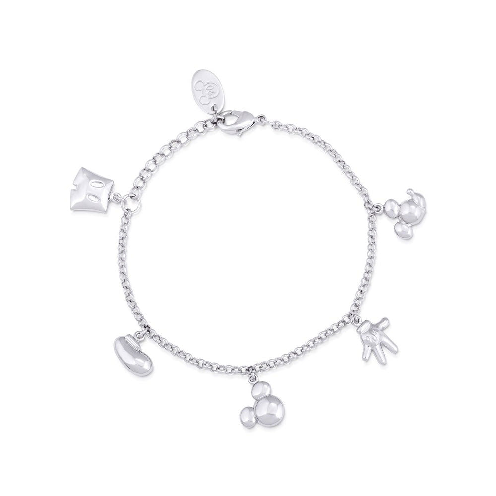 Disney Couture Kingdom Mickey Mouse Silver Tone Charm Bracel