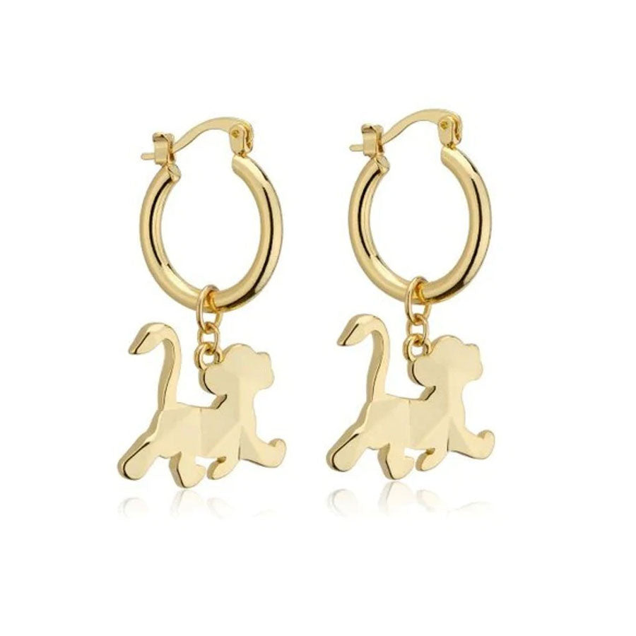 Disney Couture Kingdom Lion King Simba Gold Tone Hoops DYE11