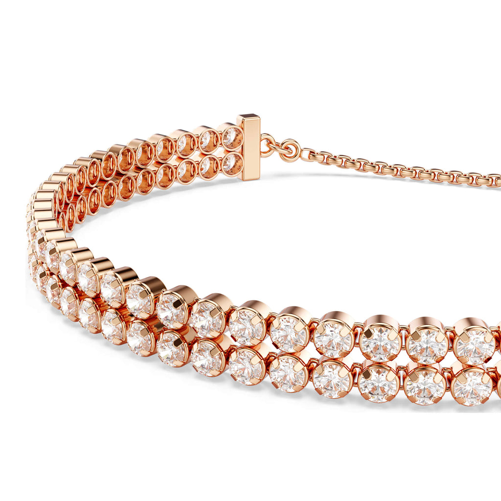 Swarovski Matrix Rose-Tone Double Row Adjustable Bracelet 56