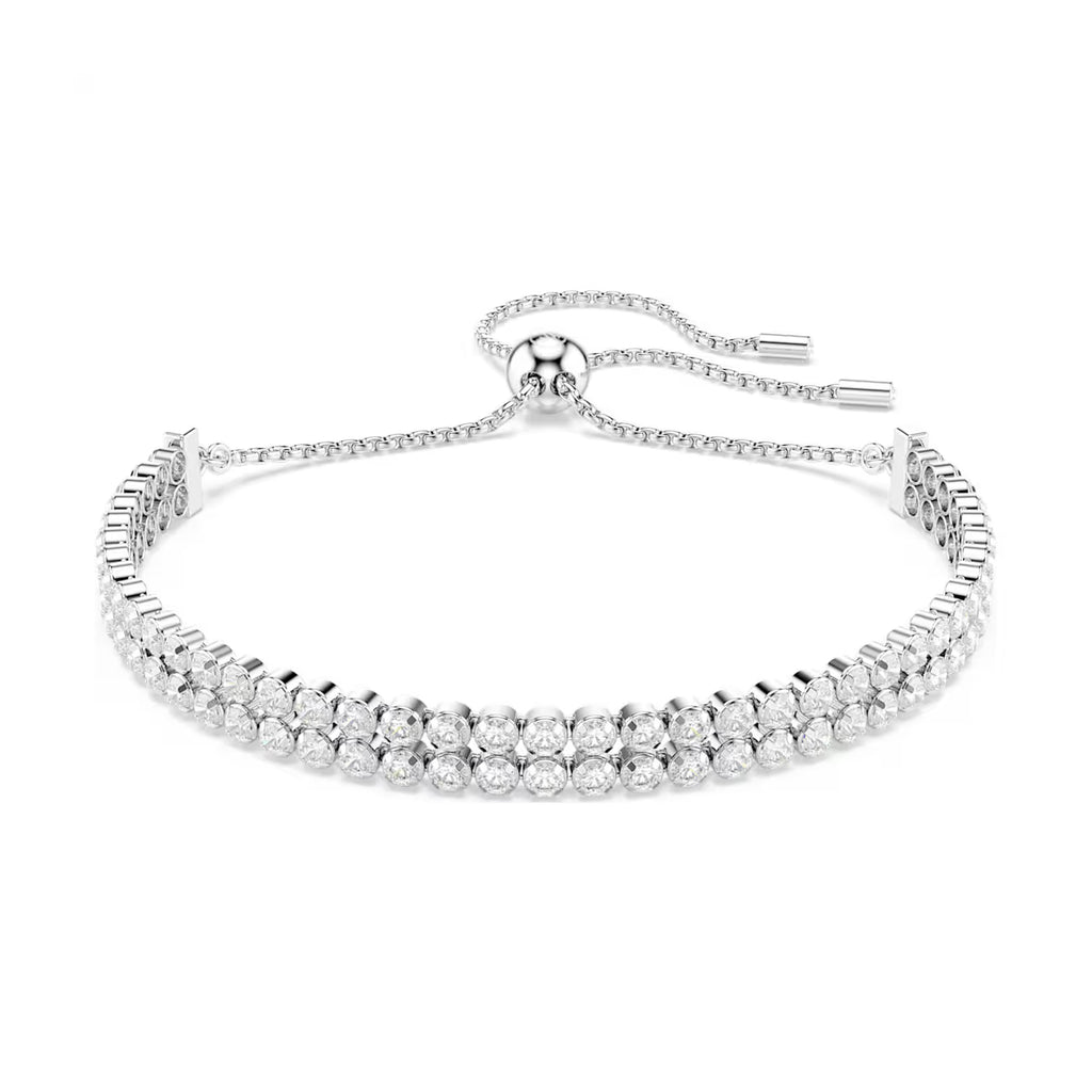 Swarovski Matrix Silver-Tone Double Row Adjustable Bracelet