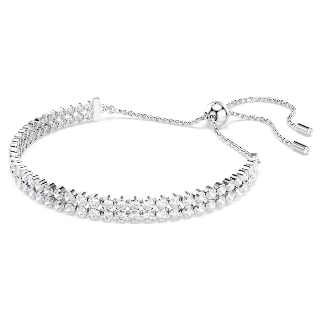 Swarovski Matrix Silver-Tone Double Row Adjustable Bracelet