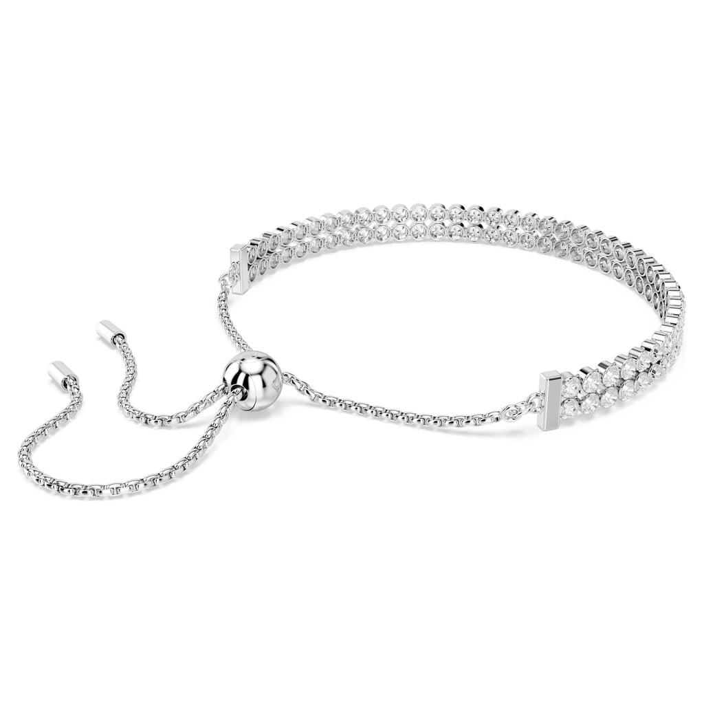 Swarovski Matrix Silver-Tone Double Row Adjustable Bracelet