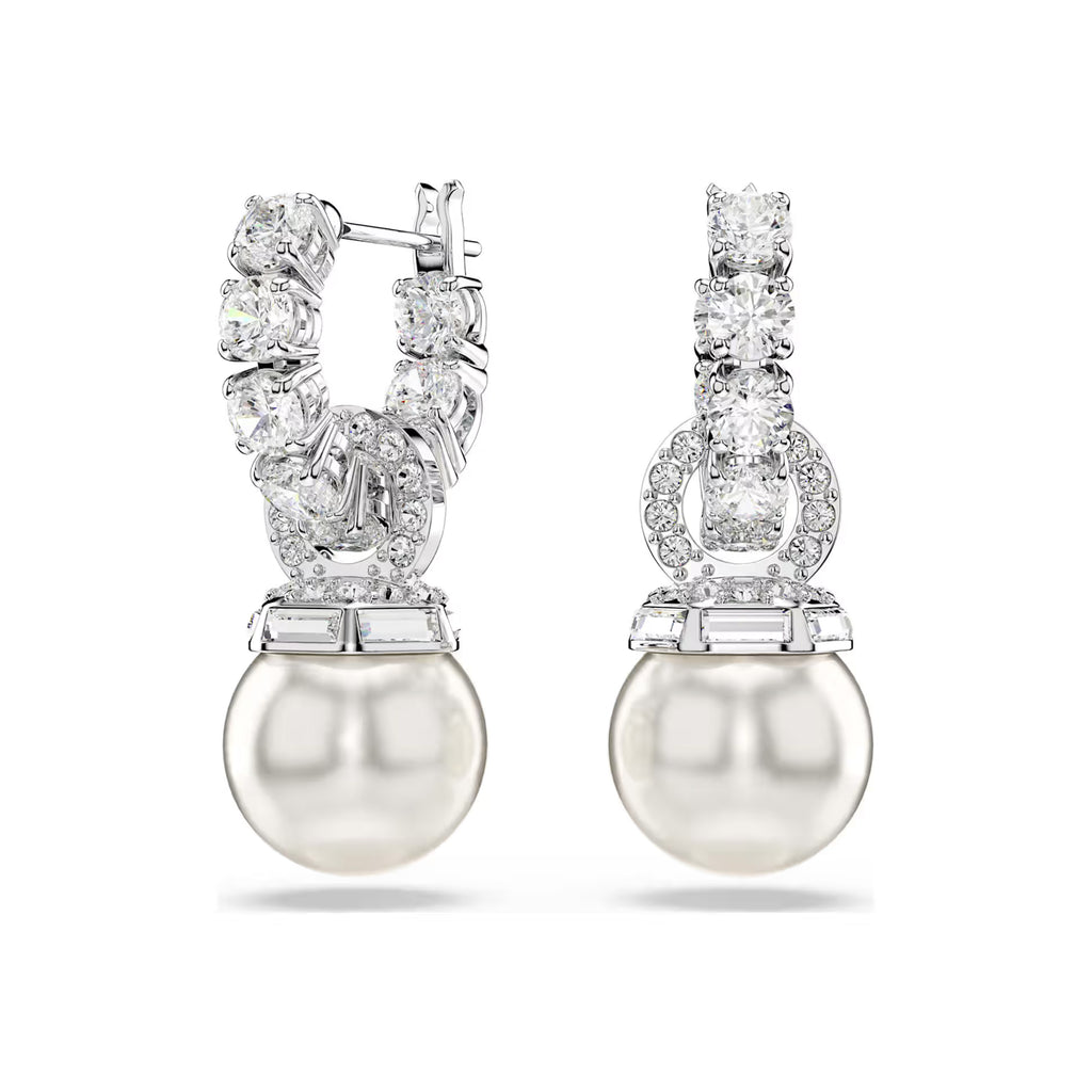 Swarovski Matrix Pearl Drop Hoop Earrings 5691716