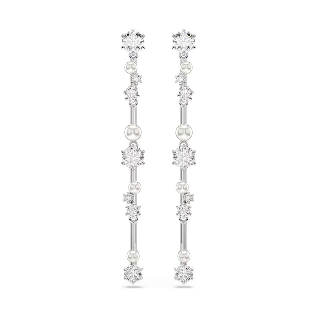 Swarovski Constella Crystal & Pearl Drop Stud Earrings 57056