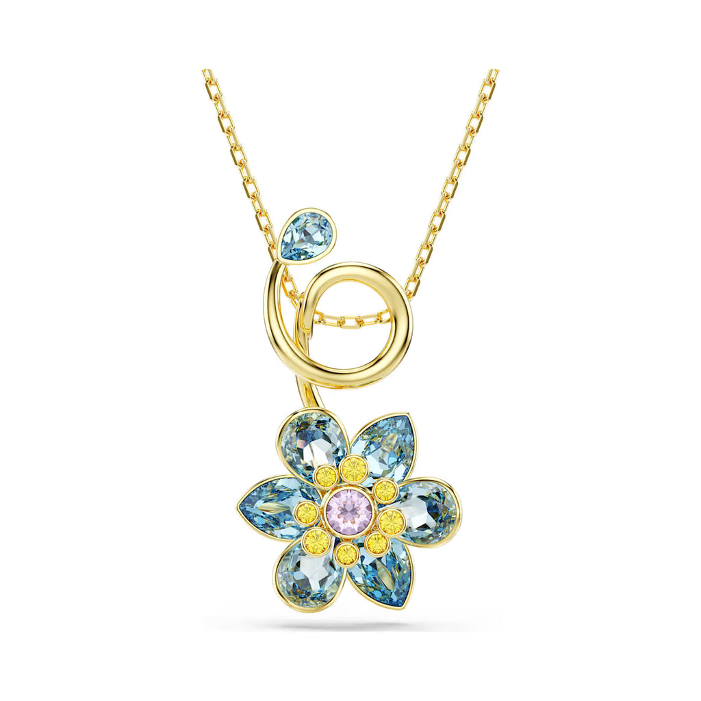 Swarovski Gold-Tone Idyllia Blue Flower Pendant 5709029