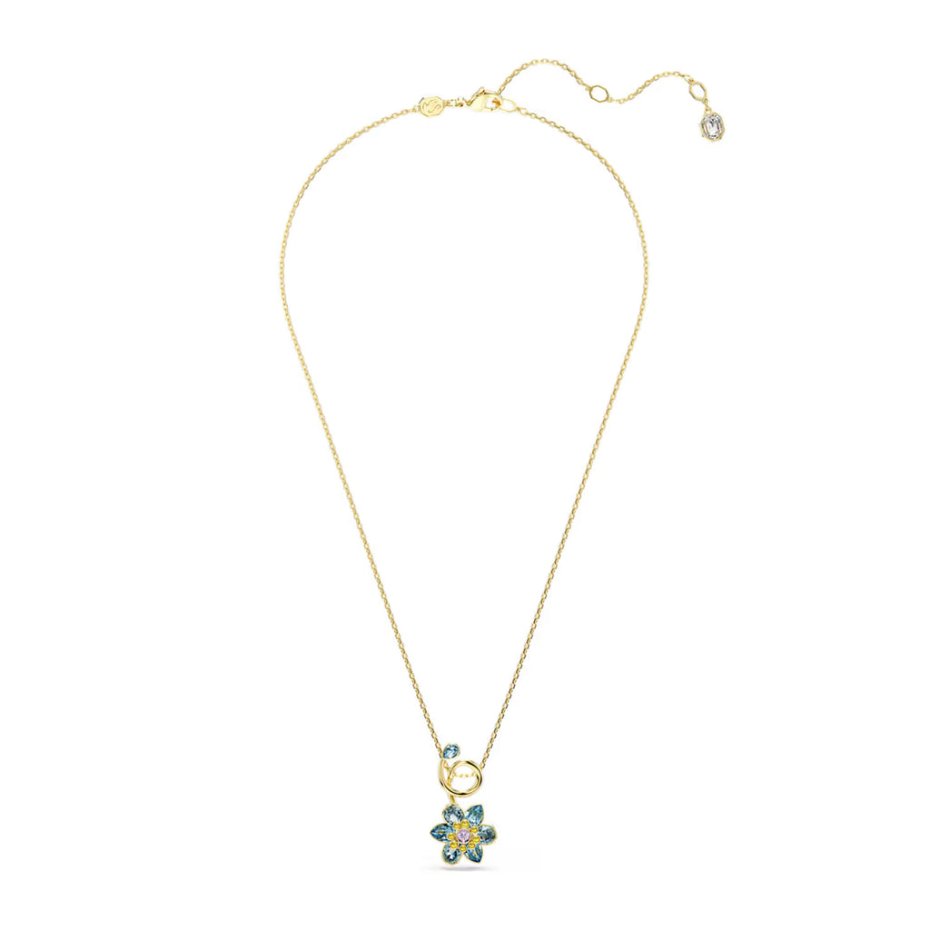 Swarovski Gold-Tone Idyllia Blue Flower Pendant 5709029