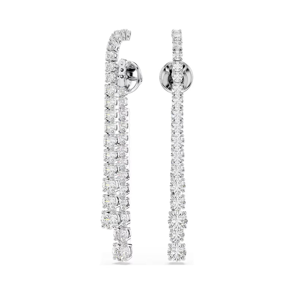 Swarovski Matrix Double Row Crystal Drop Stud Earrings 57092