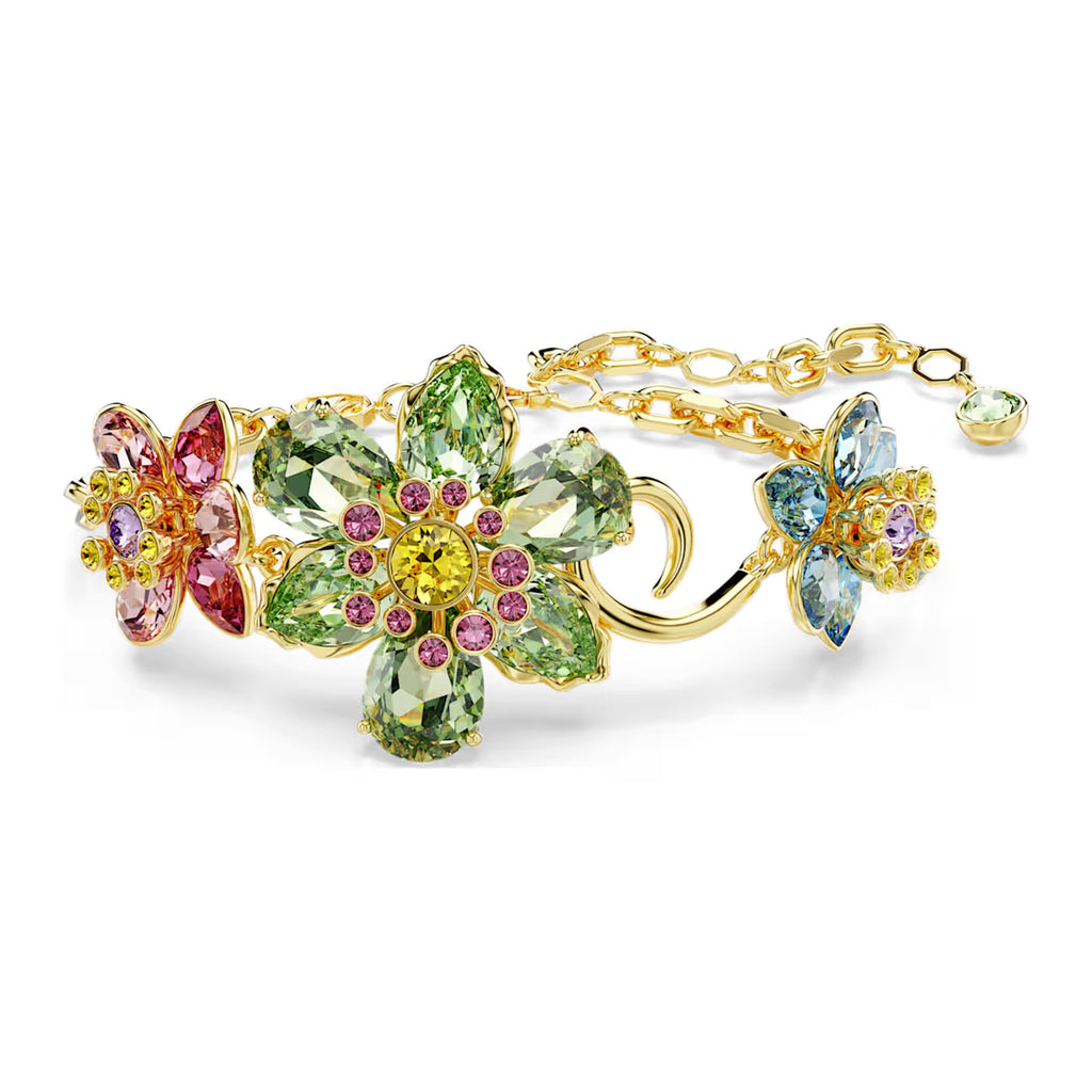 Swarovski Idyllia Gold-Tone Multi-Coloured Flower Bracelet 5