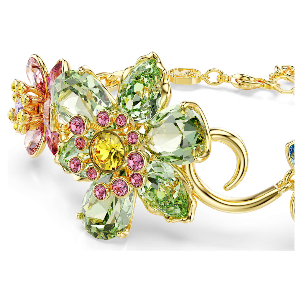 Swarovski Idyllia Gold-Tone Multi-Coloured Flower Bracelet 5