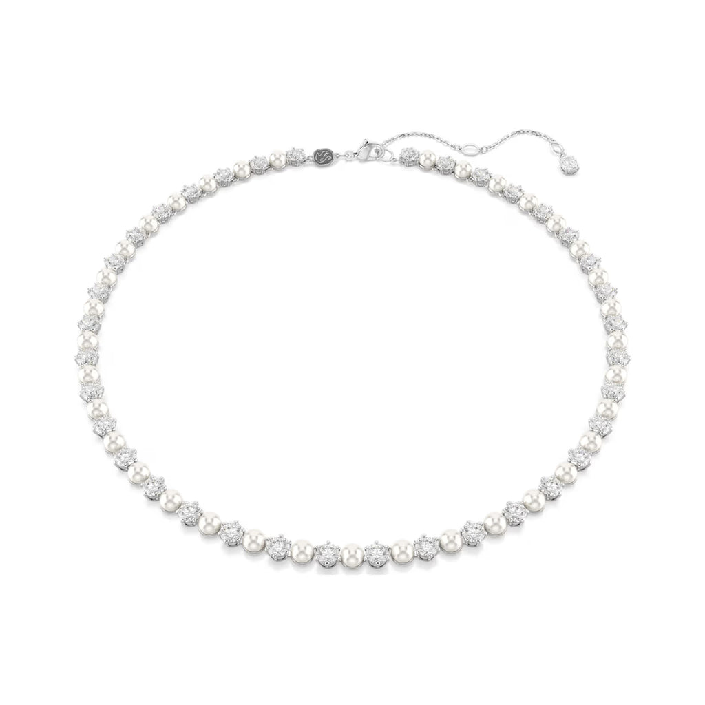 Swarovski Matrix Crystal & Pearl Tennis Necklet 5689623