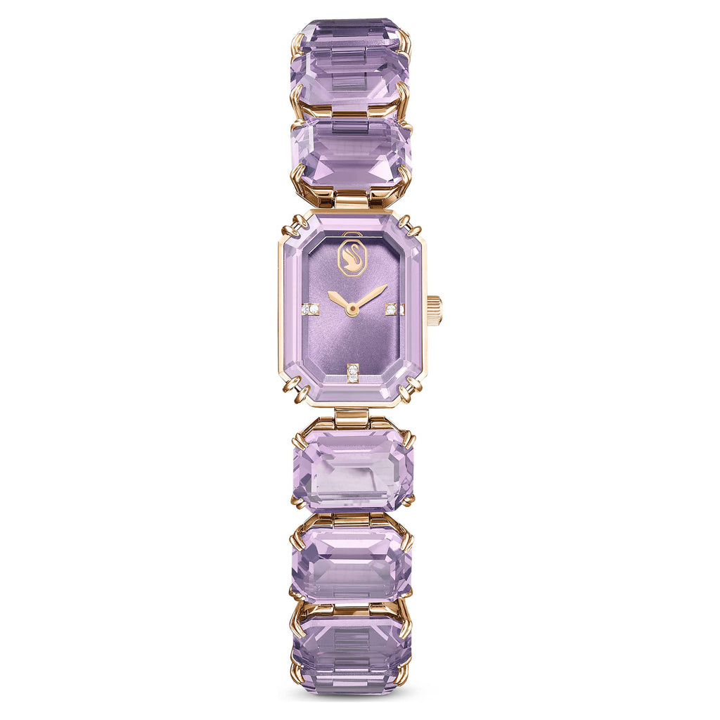 Swarovski Millenia Octagon Cut Purple Crystal Bracelet Watch