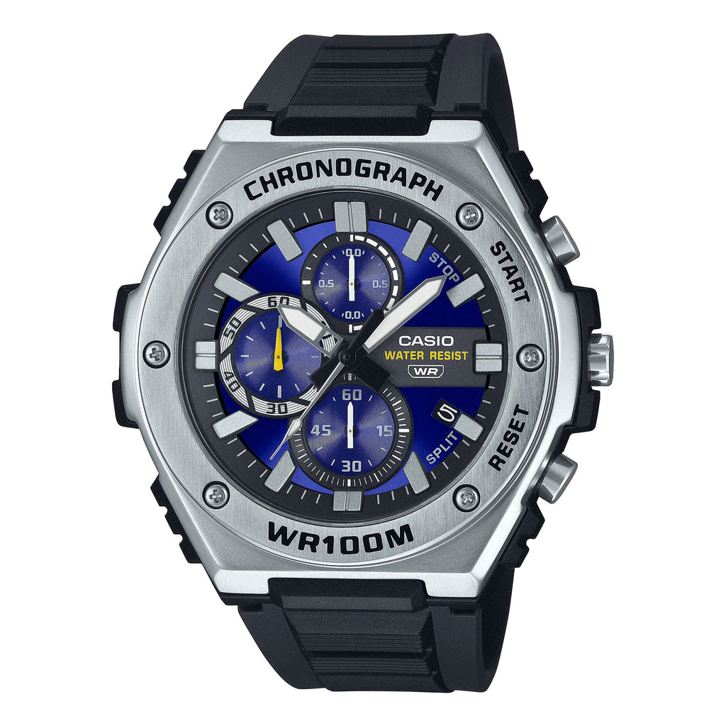 Casio Chronograph Blue Dial Black Resin Watch MWA-300H-2A