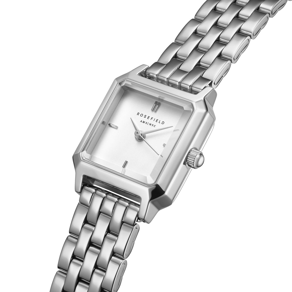 Rosefield Boxelle Silver Analogue Watch BWSSS-B02