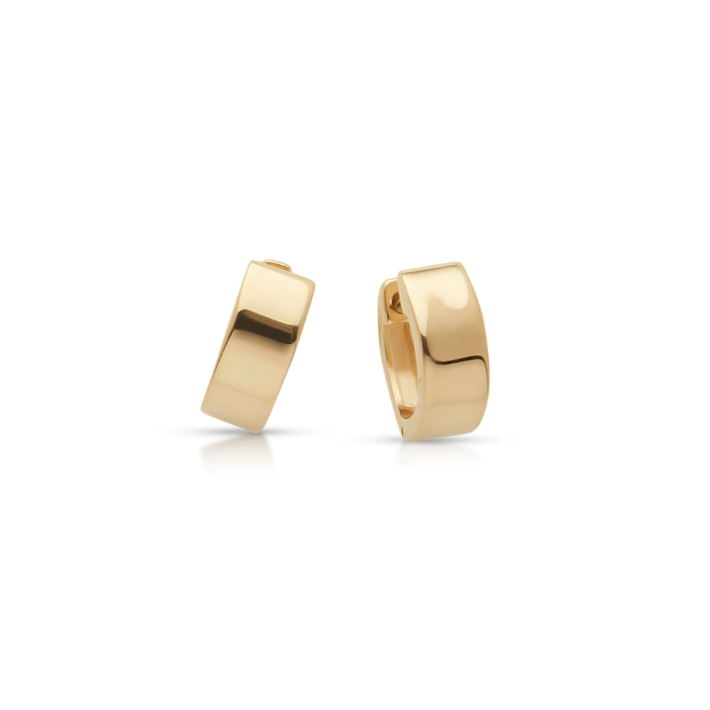 9ct Yellow Gold Plain 7mm Huggie Earrings