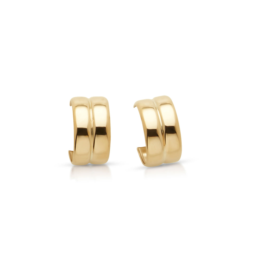 9ct Yellow Gold 9mm 3/4 Hoop Stud Earrings