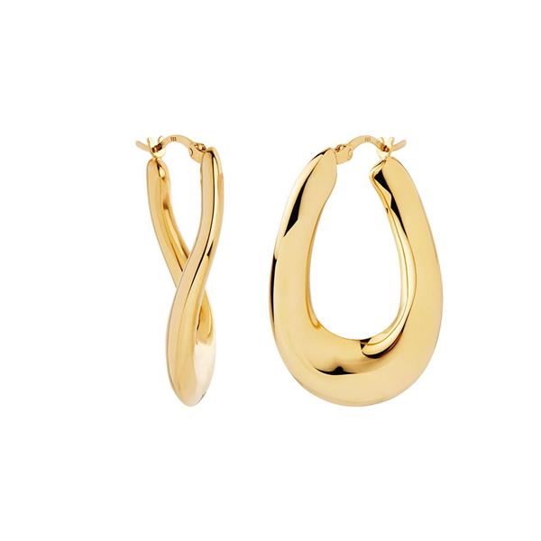 Najo Gravity Hoop Gold-Tone Earrings E7203