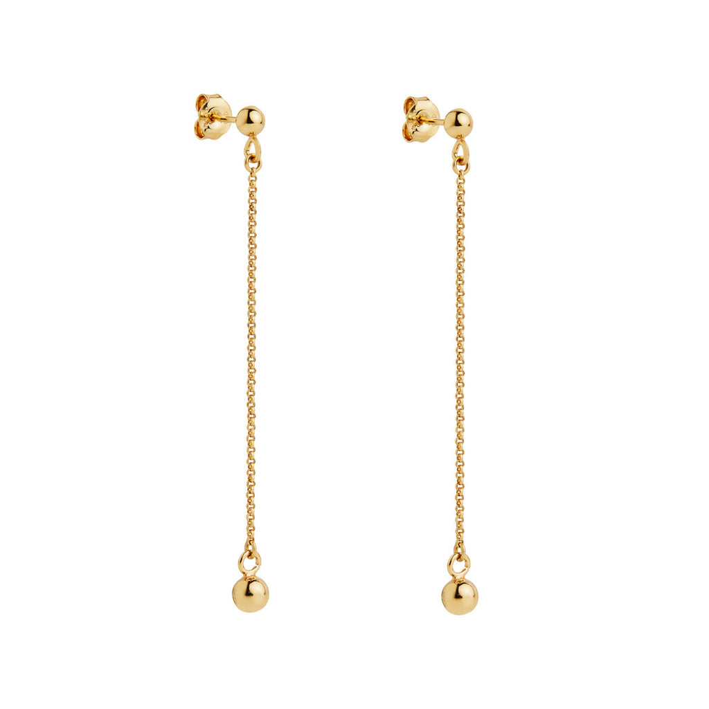 Najo 'Sunbeam' Gold-Tone Drop Chain Stud Earrings E7251