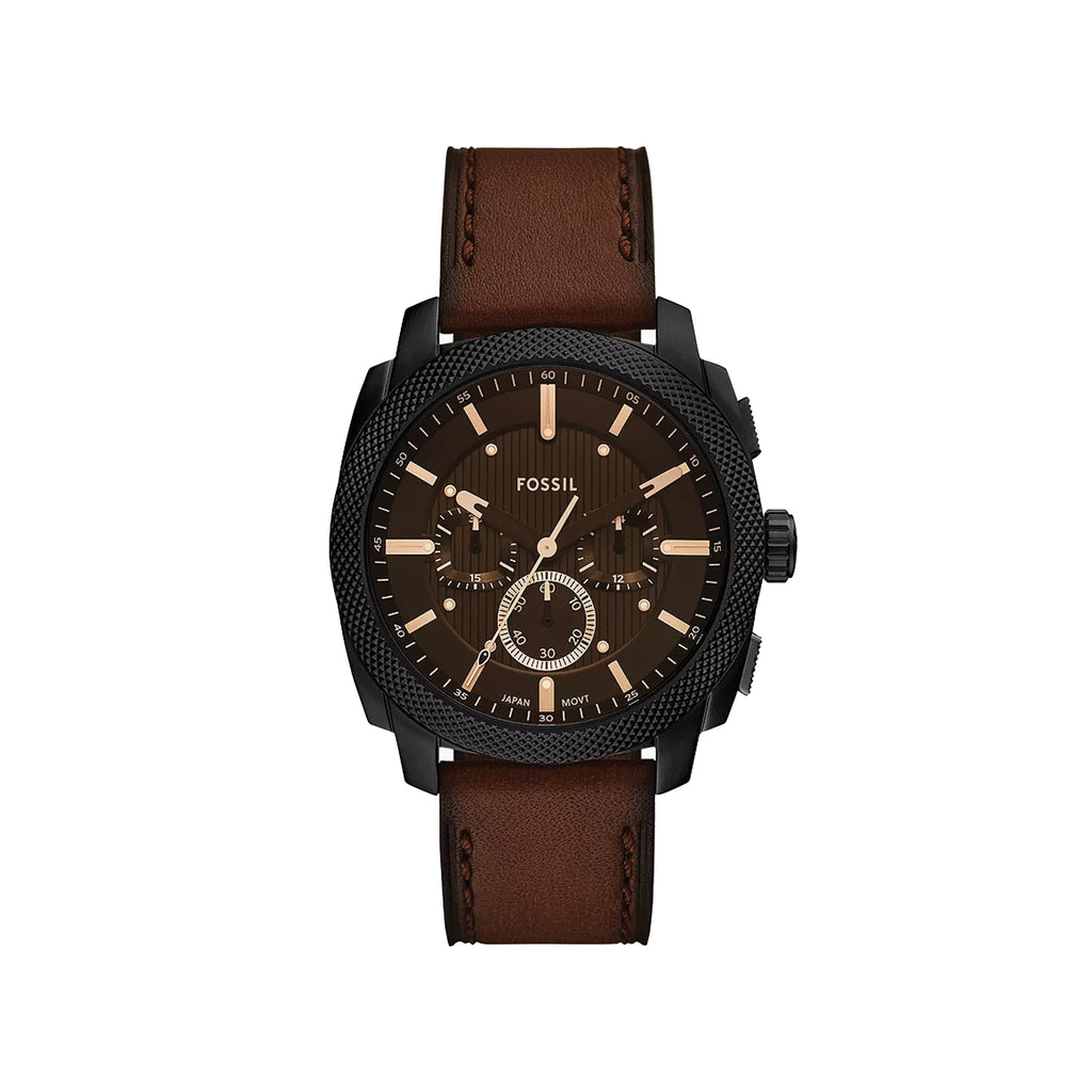 Fossil Machine Chronograph Brown Leather Watch FS6101