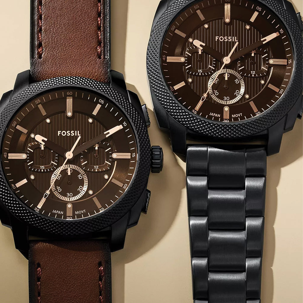 Fossil Machine Chronograph Brown Leather Watch FS6101