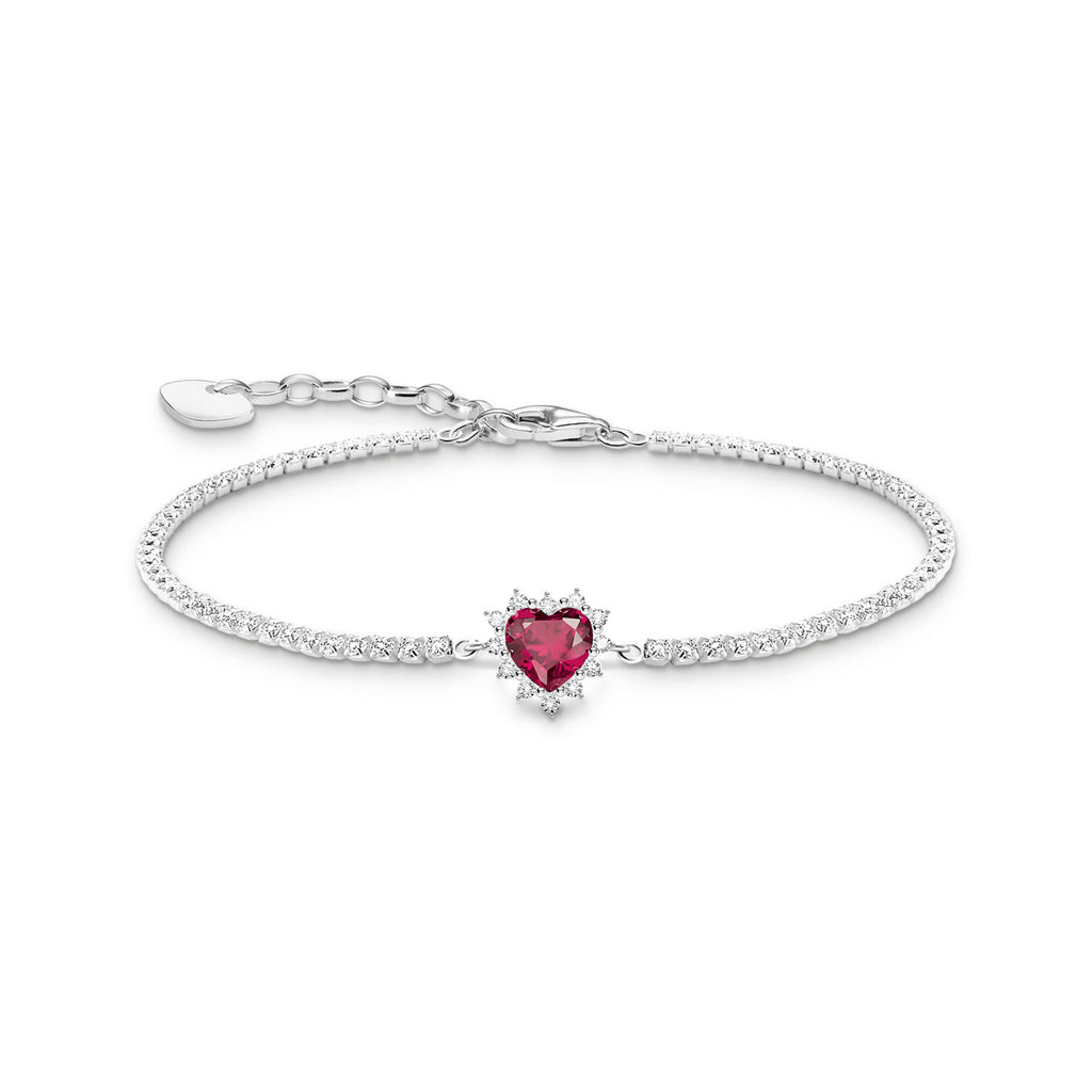 Thomas Sabo Lab Grown Ruby & Cubic Zirconia Heart Bracelet T