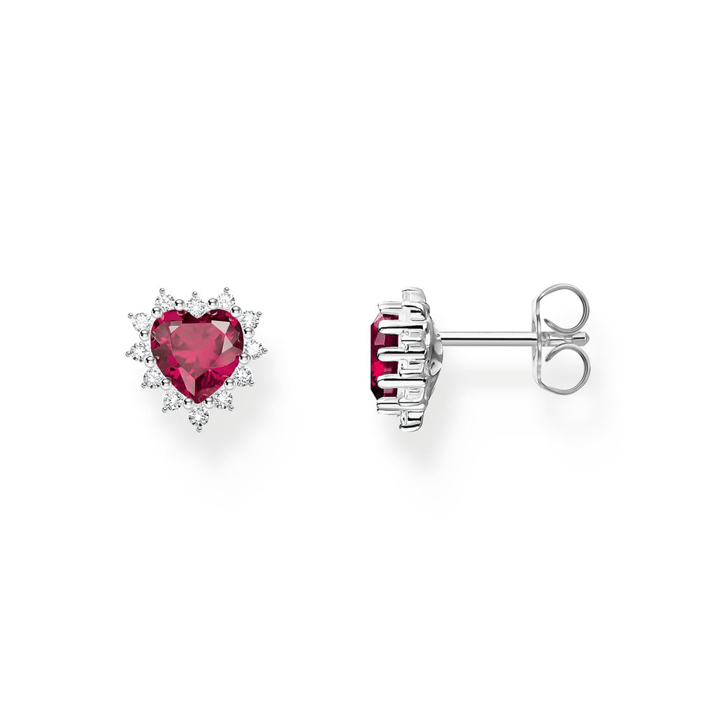 Thomas Sabo Lab Grown Ruby & Cubic Zirconia Heart Studs TH23