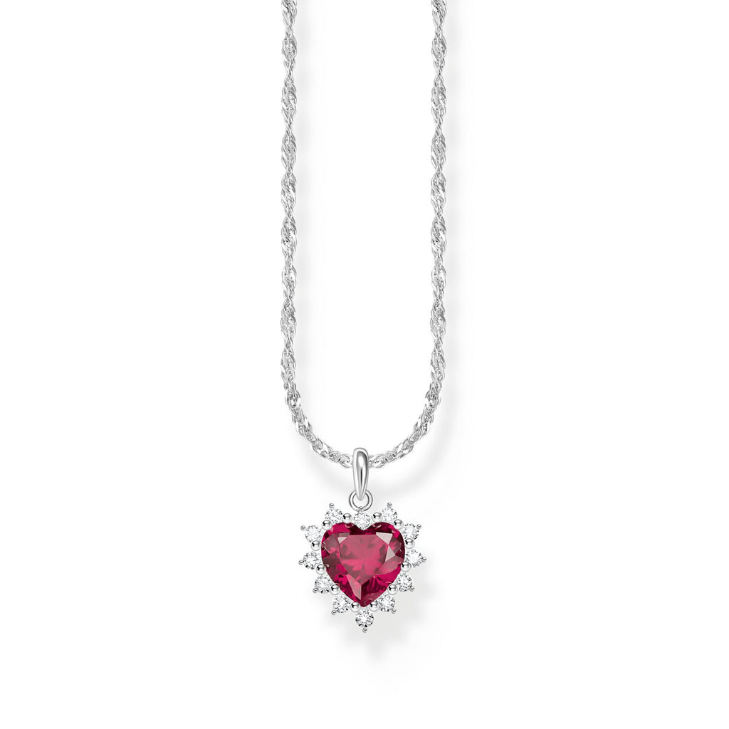 Thomas Sabo Lab Grown Ruby & Cubic Zirconia Heart Pendant TK