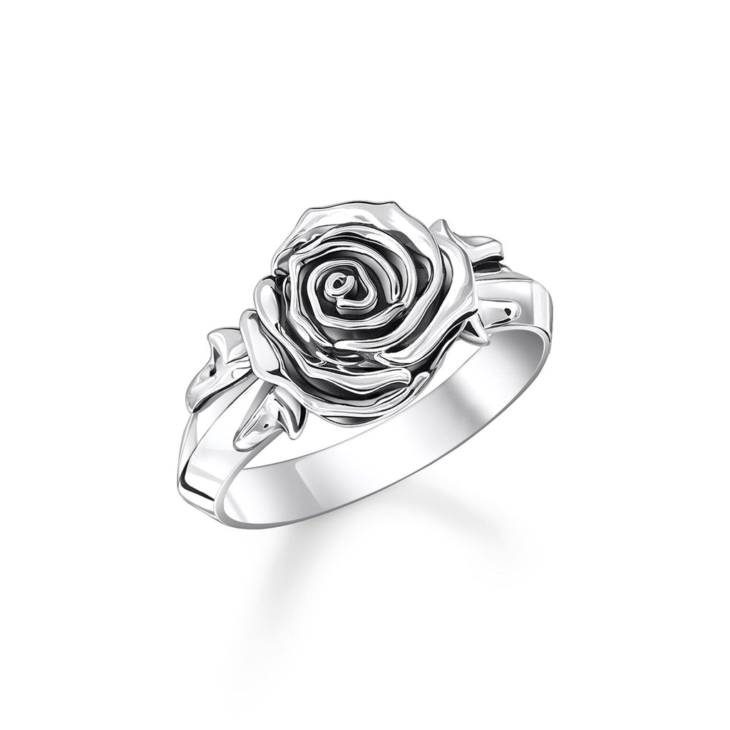 Thomas Sabo True Romance Midnight Rose Sterling Silver Ring