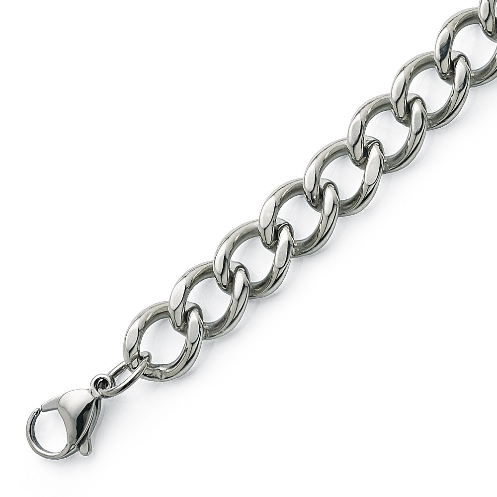 Stainless Steel Curb Link 19cm Bracelet