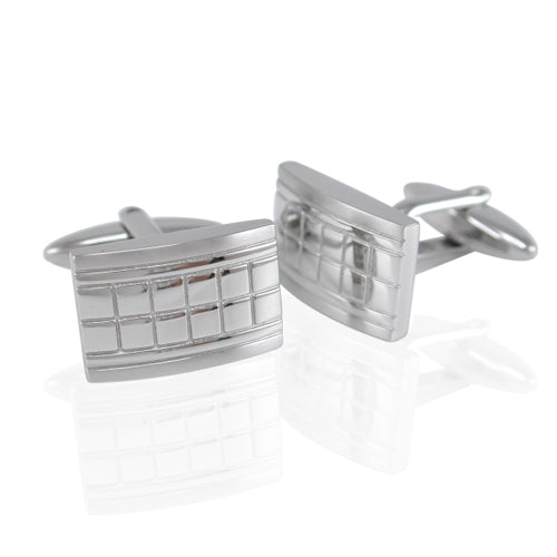 Stainless Steel 20x12mm Square Pattern Cufflinks