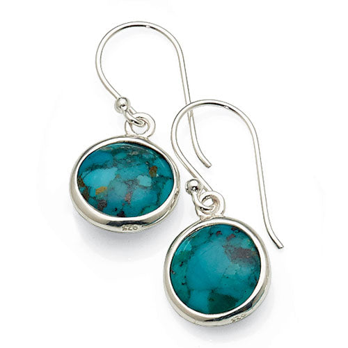 Sterling Silver Created Turquoise Hooks